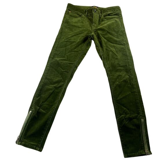 Ralph Lauren Rugby Green Corduroy Pants Tapered Zippered Ankles 6 - Picture 1 of 9